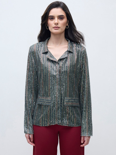 ELLE Embellished Single-Breasted Party Blazers