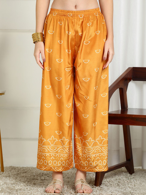 Sangria Bandhani Printed Tunic With Palazzos Co-Ords - Image 5