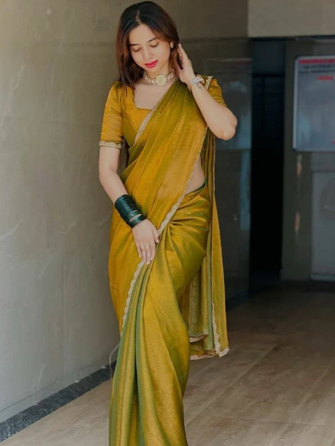 ROFOLO Beads and Stones Pure Chiffon Saree