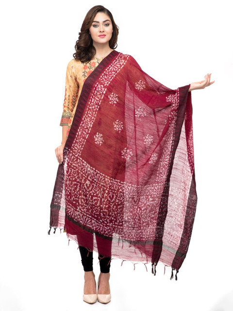 A R SILK DUPATTA HUB Printed Block Print Dupatta