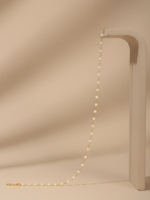 NVR Pearl Studded Classic Gold-Plated 1 Line Ear Chain Ear Chain - Image 4
