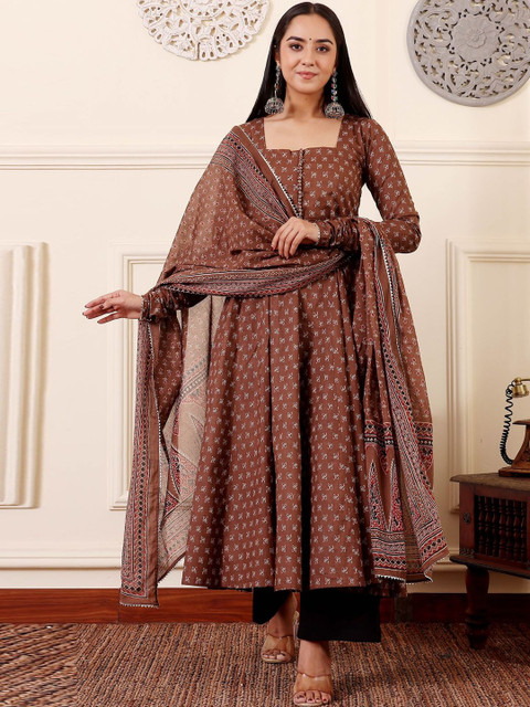 SZN Women Ethnic Motifs Printed Empire Kurta with Trousers & With Dupatta