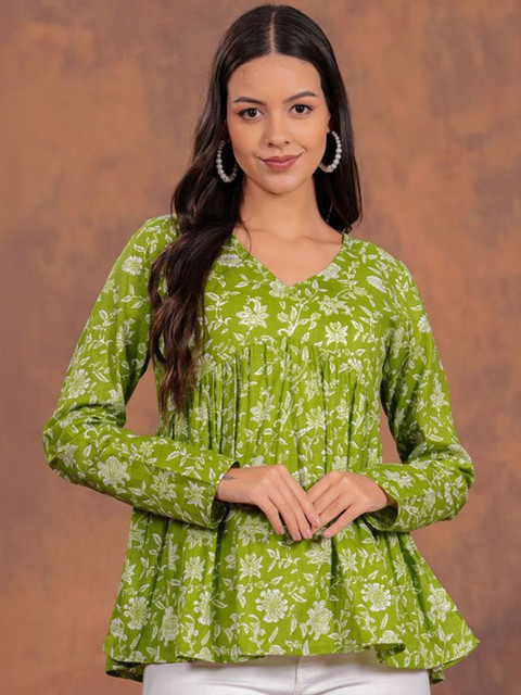 SHREELATA Floral Print Peplum Top