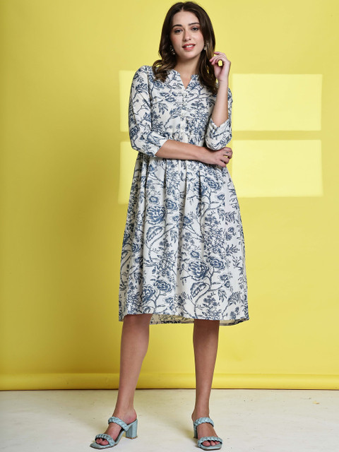 Rajnandini Ethnic Motifs Print A-Line Dress