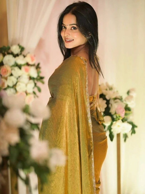 ROFOLO Beads and Stones Pure Chiffon Saree - Image 3