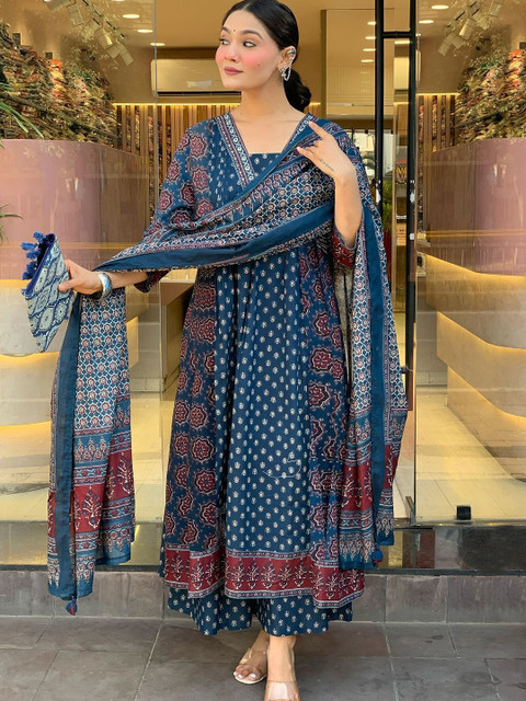 SZN Women Ethnic Motifs Printed Regular Kurta with Trousers & With Dupatta