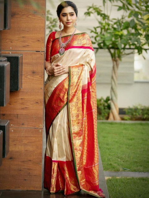 Moda Rapido Woven Design Zari Art Silk Banarasi Saree