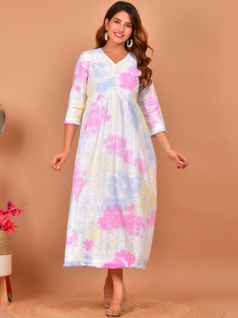 KALPARUN Tie and Dye Dyed A-Line Midi Dress