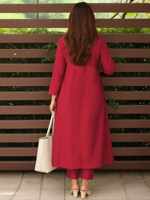 Aaghnya Women Empire Kurta with Trousers - Image 5