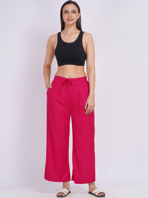 Minimul Women Mid Rise Straight Fit Drawstring Palazzo