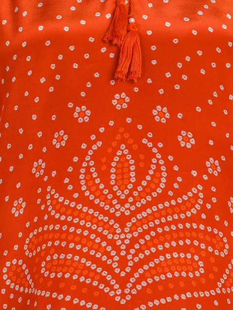 Sangria Bandhani Printed Tunic With Palazzos Co-Ords - Image 4
