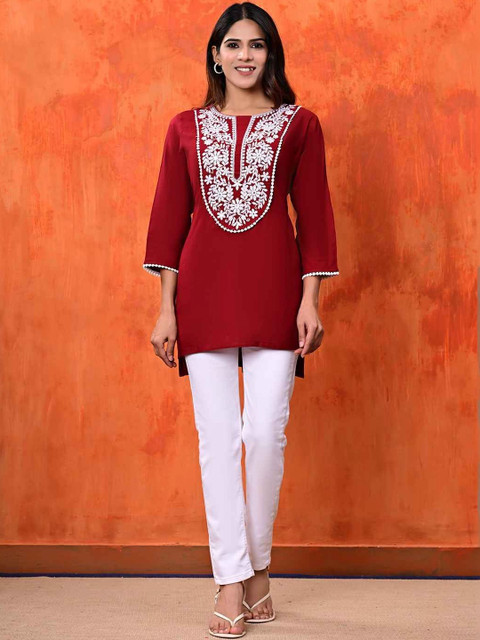 AAYUMI Embellished Embroidered Ethnic Top