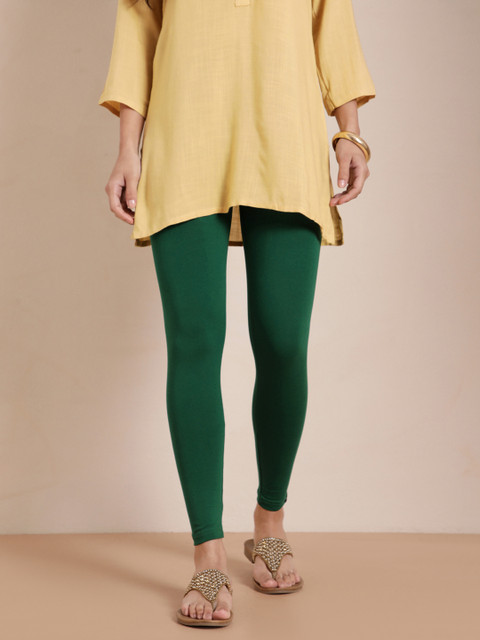 TWIN BIRDS Women Green Solid Ankle-Length Leggings
