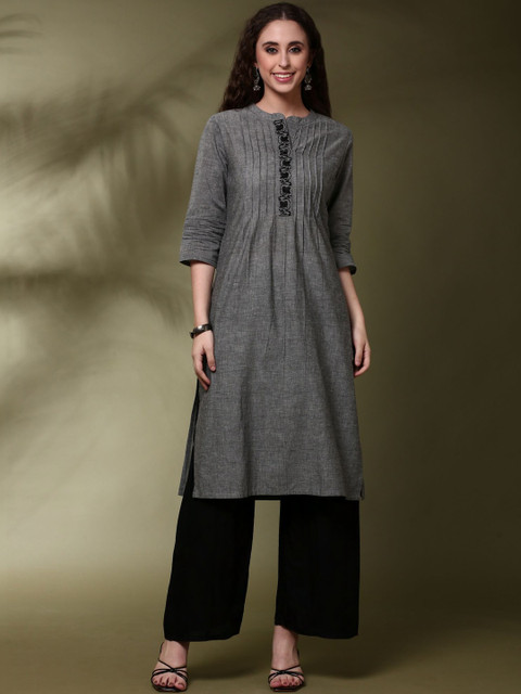 Anouk Women Embroidered Flared Sleeves Thread Work Kurta