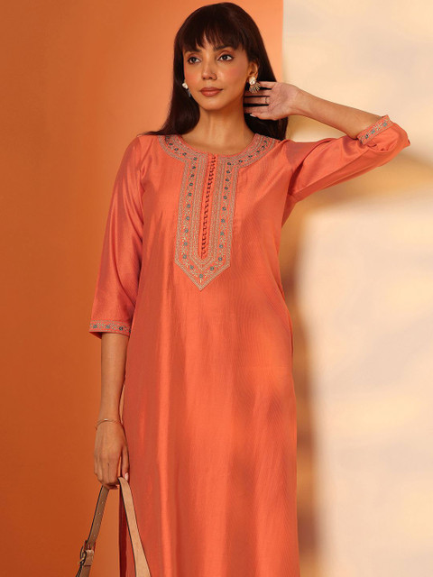 Libas Women Embroidered Thread Work Kurta