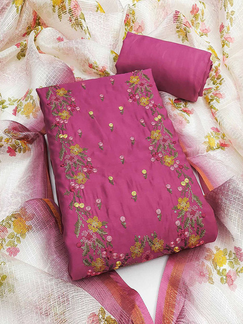 Peachmode Embroidered Unstitched Dress Material