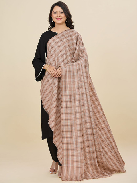 WEAVERS VILLA Women Checks Pattern Woven Winter Shawl