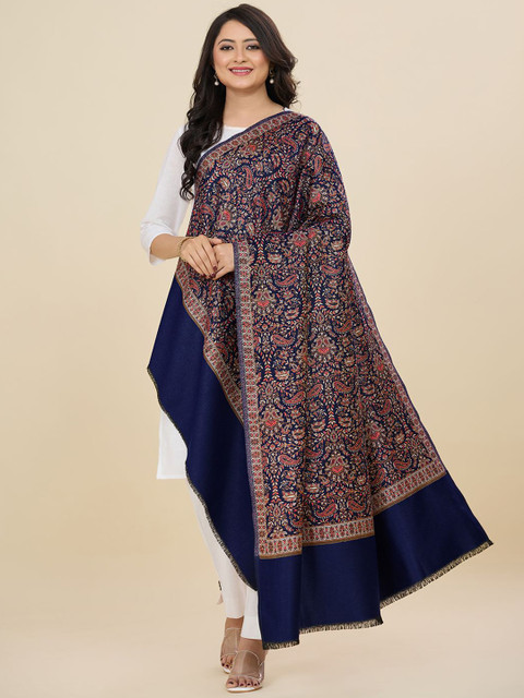 WEAVERS VILLA Women Floral Woven Design Winter Shawl