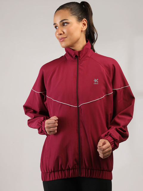 HRX by Hrithik Roshan Women Mock Collar Solid Windcheater Sporty Jacket