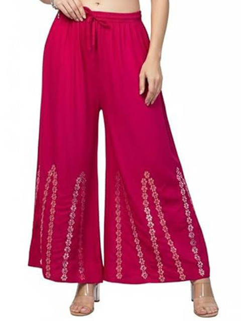 Thrifty Thread Ethnic Motifs Embellished Wide Leg Palazzos