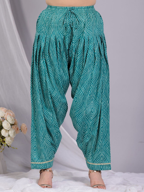 Aramya Women Bandhani Printed Loose Fit Cotton Salwar