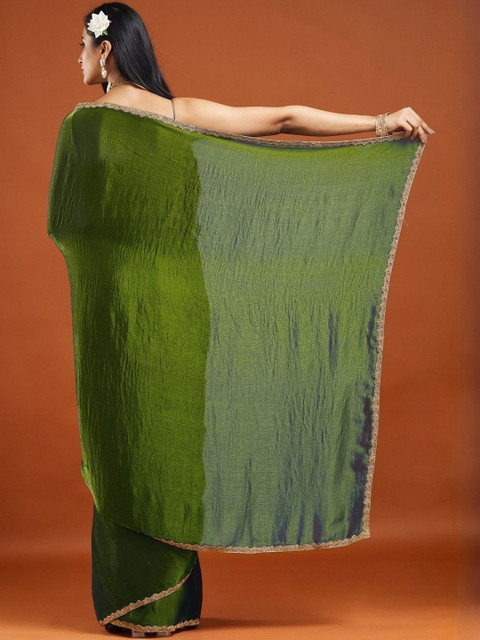 LOROFY Beads and Stones Khandua Silk Wedding Chanderi Saree - Image 4