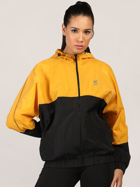 HRX by Hrithik Roshan Women Hooded Colourblocked Windcheater Sporty Jacket