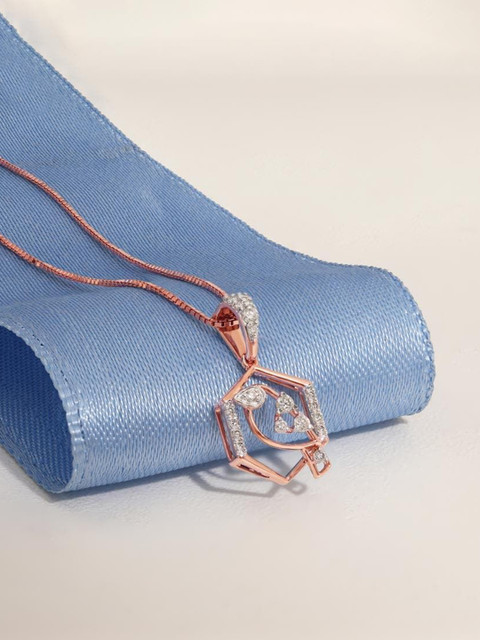 CANDERE A KALYAN JEWELLERS COMPANY Women 14KT Gold 0.15 Carat Diamond Pendant - 0.73 g