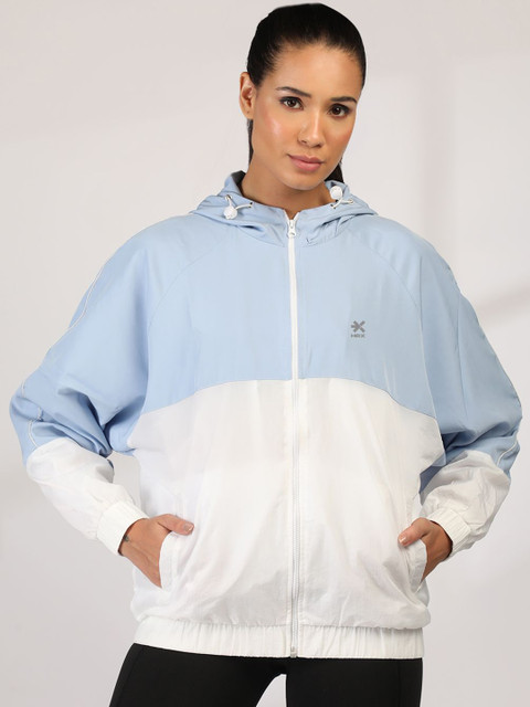 HRX by Hrithik Roshan Women Hooded Colourblocked Windcheater Sporty Jacket