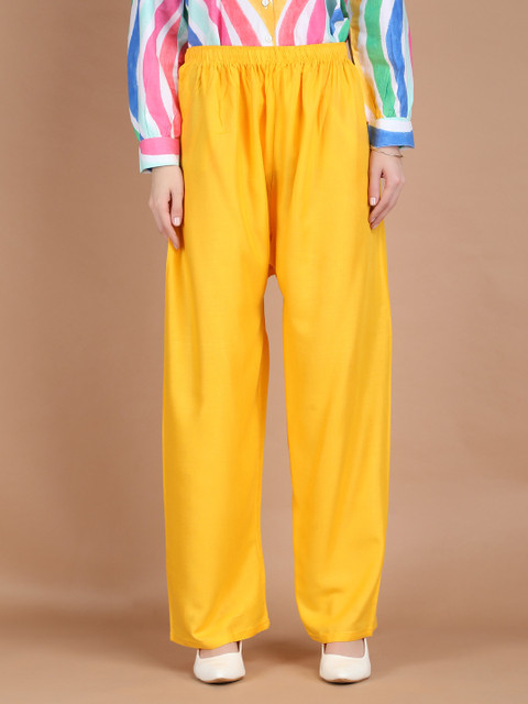 MICHAEL KOVLIN Women Plus Size Knitted Elasticated Wide Leg Palazzos