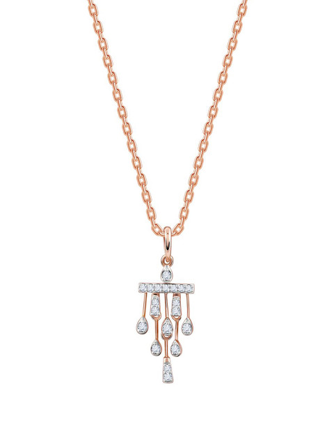 GIVA 18K Rose Gold Droplets Diamond Pendant - Image 3