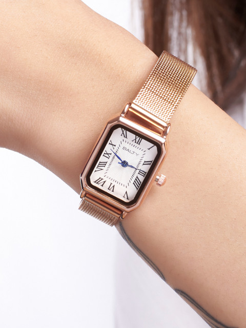 SALTY Women White Dial Royale Rose Watch WT-S-0002-RG-WH