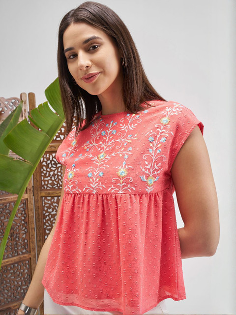 Vishudh Women Embroidered Empire Top