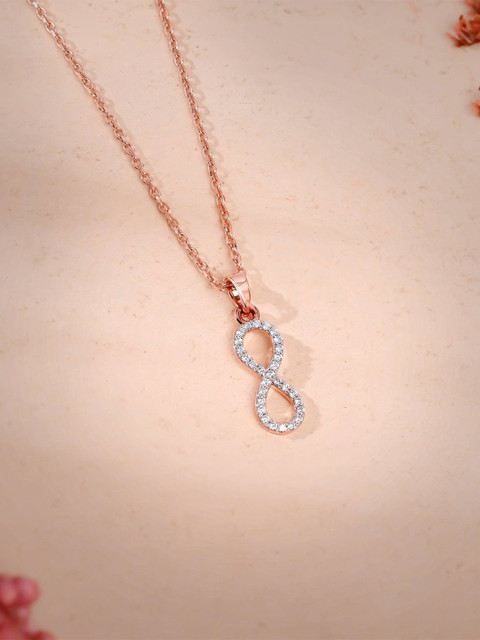 GIVA 14Kt Rose Gold Lab Grown Elara Pendant Diamond