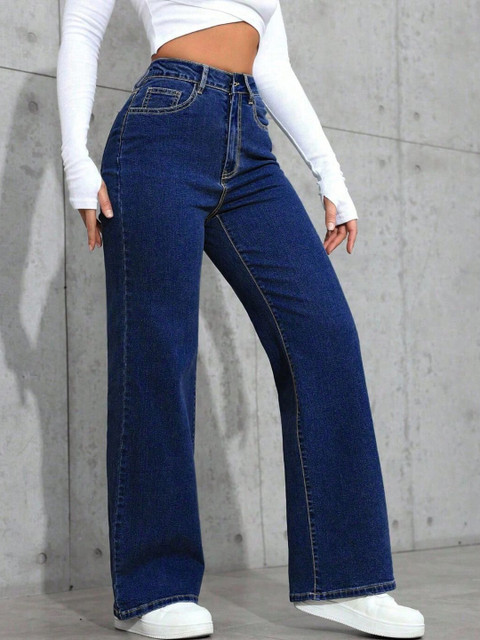 Hayler Women Jean Wide Leg High-Rise Stretchable Cotton Jeans - Image 2