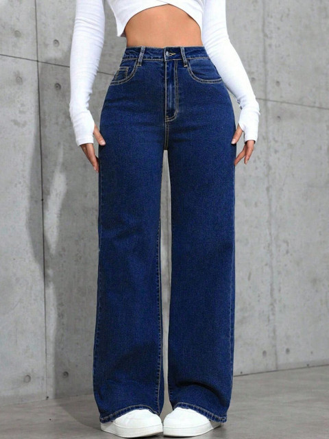 Hayler Women Jean Wide Leg High-Rise Stretchable Cotton Jeans