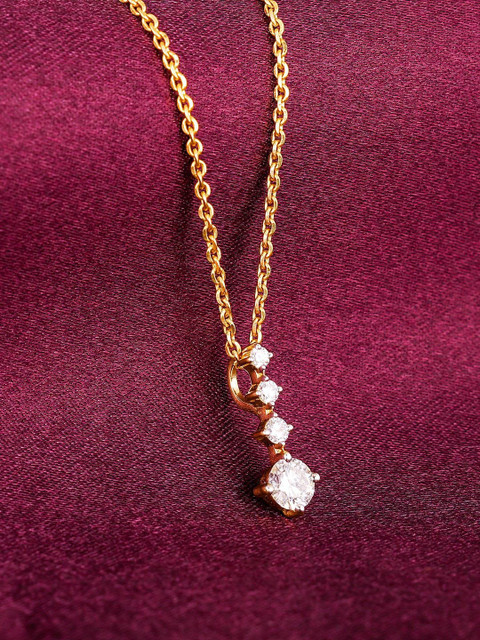 GIVA 14KT Gold A World Of Glamour Diamond Pendant