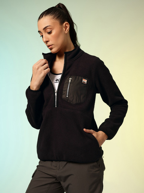 HRX by Hrithik Roshan Mock Collar Half Zipper Outdoor Sweatshirt