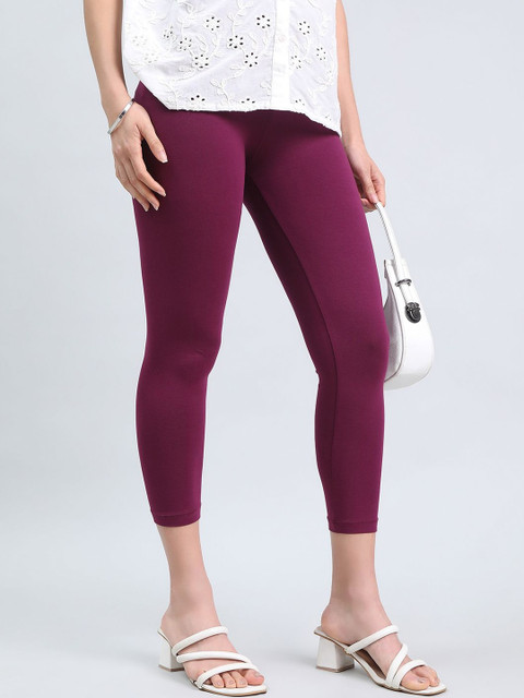 Go Colors Women Cotton Three-Fourth Length Leggings