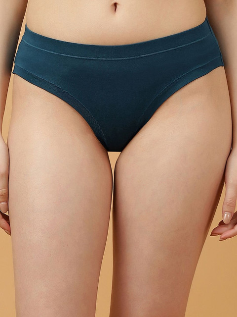 Soie Women Pack Of 2 Cotton Mid Rise Stretchable Seamless Full Coverage Bikini Briefs