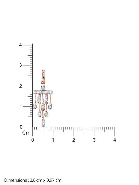 GIVA 18K Rose Gold Droplets Diamond Pendant - Image 7