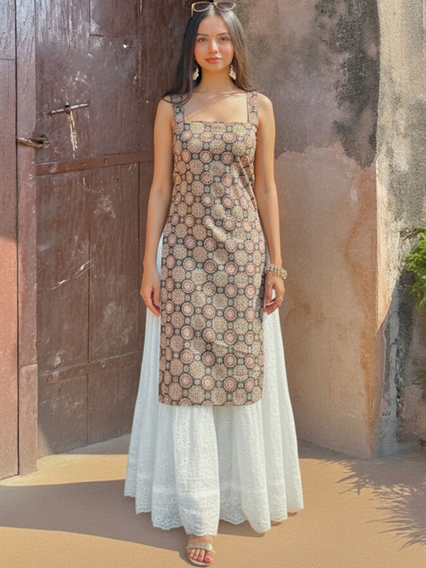 Aaghnya Print Ethnic Longline Top