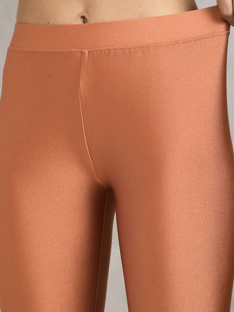 TWIN BIRDS Women Nylon Solid Copper Shimmer Legging - Image 6