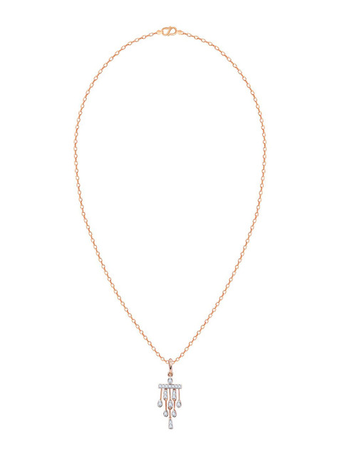GIVA 18K Rose Gold Droplets Diamond Pendant - Image 2