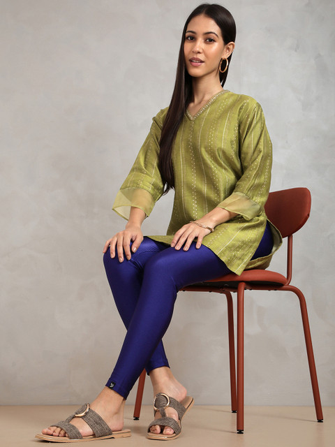 TWIN BIRDS Shimmer Ankle-Length Leggings - Image 5