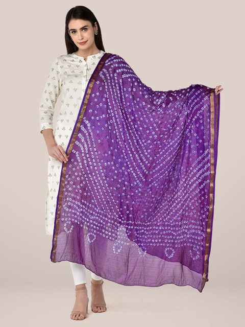 Dupatta Bazaar Bandhani Printed Silk Dupatta