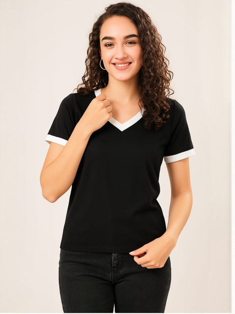 TQH Women V-Neck Regular Fit T-shirt