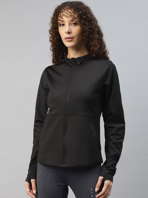 DIDA Women Premium Quick-Dry Active-Fit Light Abstract Print with Gloves Sports Hood Jacket