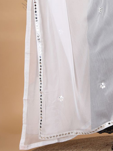 Clora Creation Mirror Work Chiffon Dupatta - Image 2