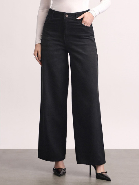 Urbano Fashion Women High-Rise Light Fade Baggy Jeans